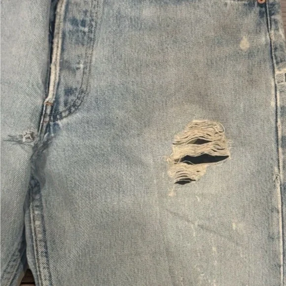 VTG Levi's 501 Upcycled Custom Patchwork Distressed Jeans Womens 33x36 ISA